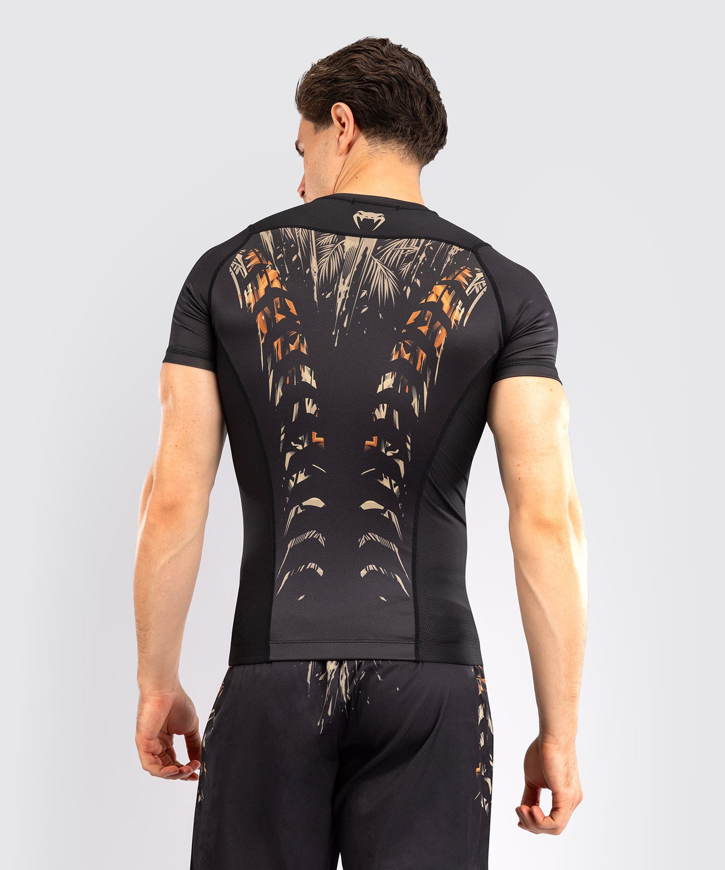 Venum Tiger Herren Kurzarm Rashguard - Schwarz/Neonorange