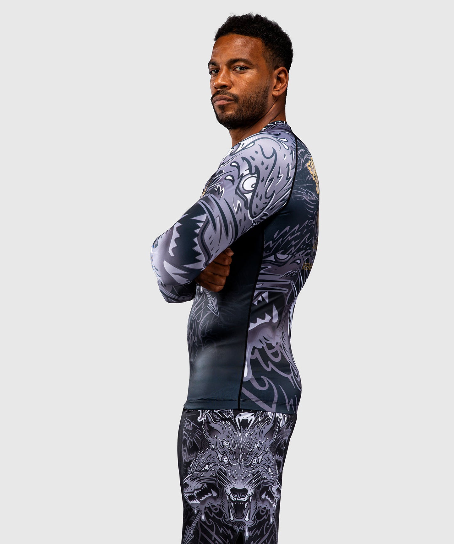 Rashguard à Manches Longues Venum Wolf Atak – Noir/Gris
